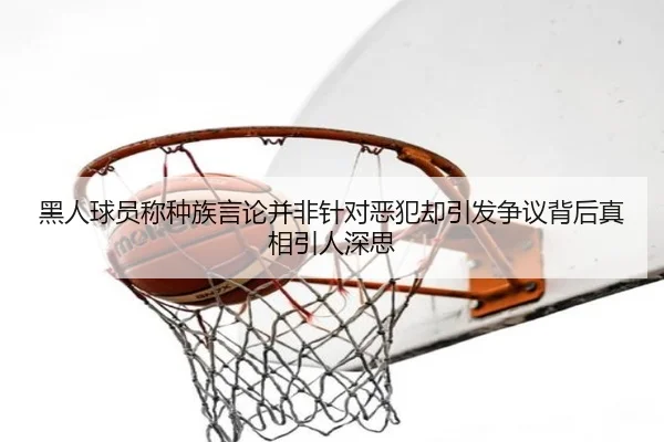 黑人球员称种族言论并非针对恶犯却引发争议背后真相引人深思 - bet365app